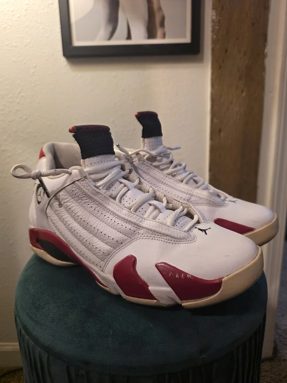Jordan Men White and Red Basketball Sneakers